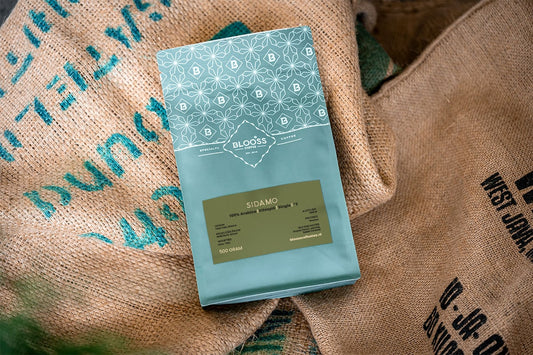 Sidamo koffiebonen op jute